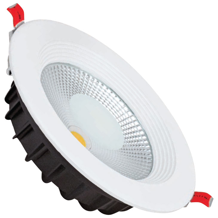 LED Downlight - Verona - Inbouw Rond 30W - Helder/Koud Wit 6400K - Mat Wit Aluminium - Ø225mm product afbeelding