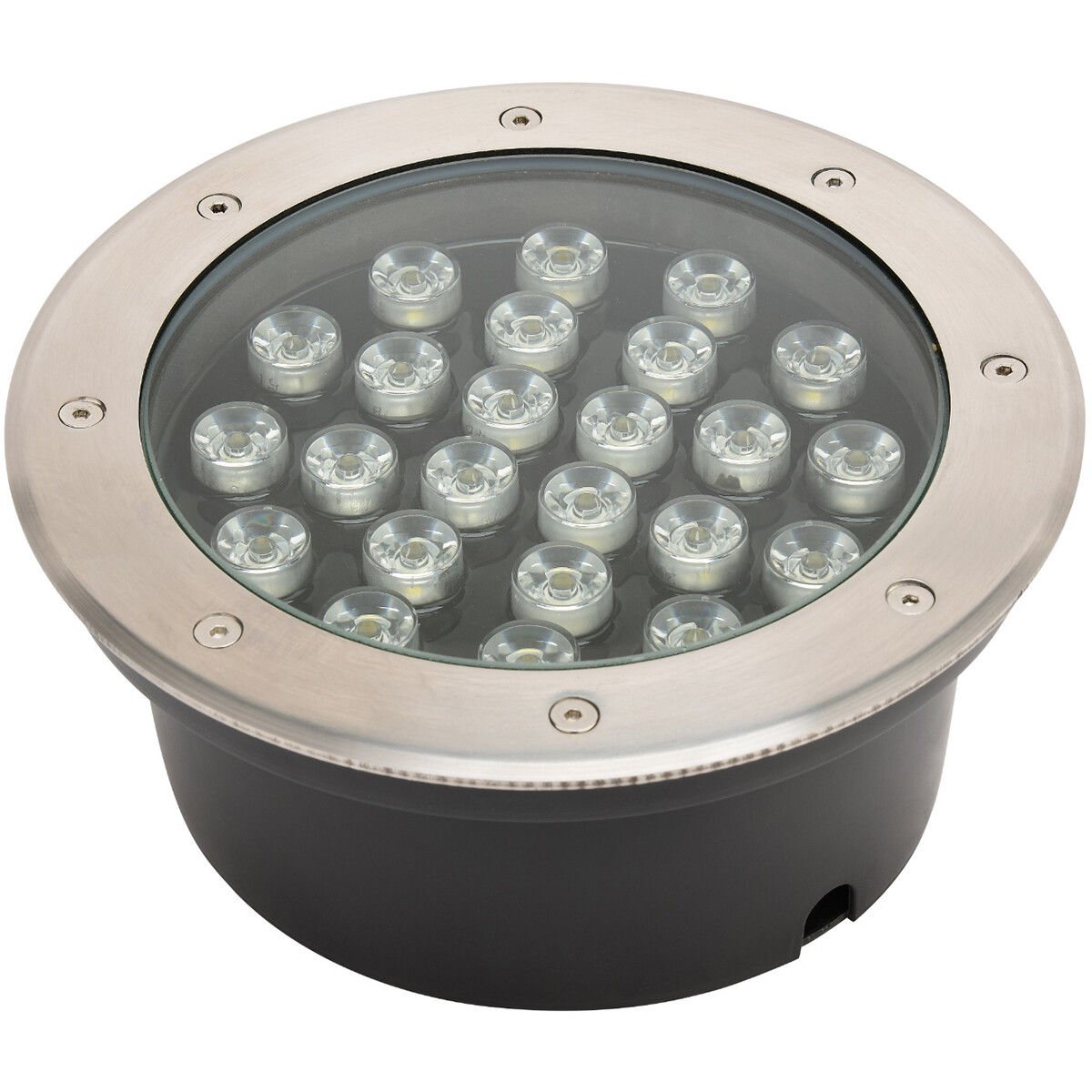 LED Grondspot - Aruz - Inbouw Rond - 24W - Waterdicht IP67 - Natuurlijk Wit 4000K - Rond - Mat Chroo