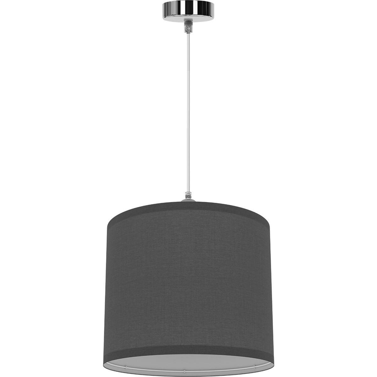 LED Hanglamp Hangverlichting Aigi Utra E27 Fitting Rond Mat Grijs Kunststof