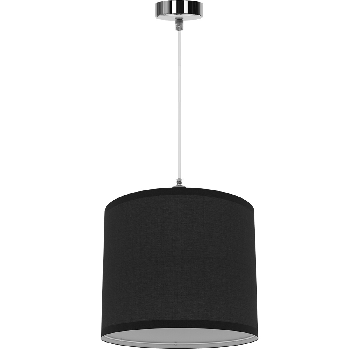 LED Hanglamp Hangverlichting Aigi Utra E27 Fitting Rond Mat Zwart Kunststof
