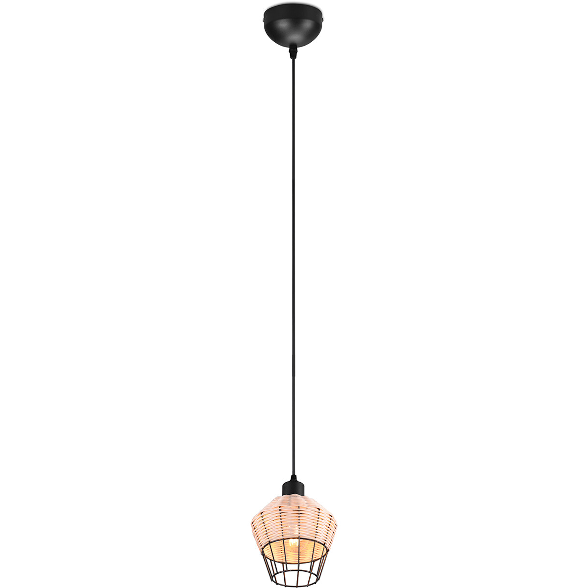 LED Hanglamp Hangverlichting Trion Bera E27 Fitting 1-lichts Rond Bruin Aluminium