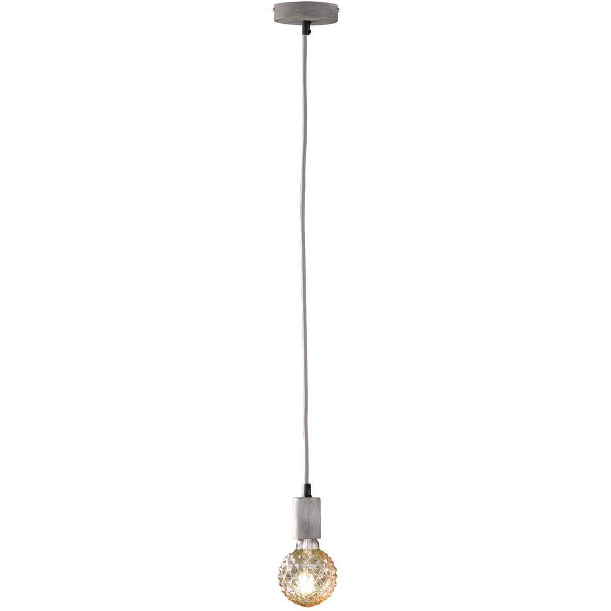 LED Hanglamp Hangverlichting Trion Cardino E27 Fitting 1-lichts Rond Antiek Grijs Aluminium