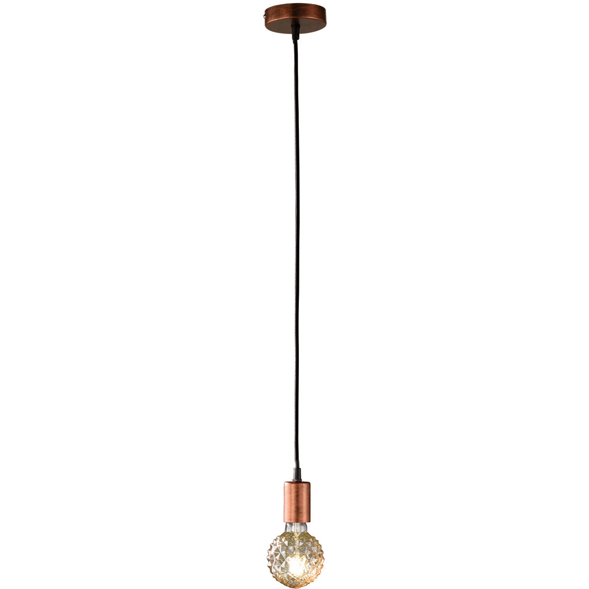 LED Hanglamp Hangverlichting Trion Cardino E27 Fitting 1-lichts Rond Antiek Koper Aluminium