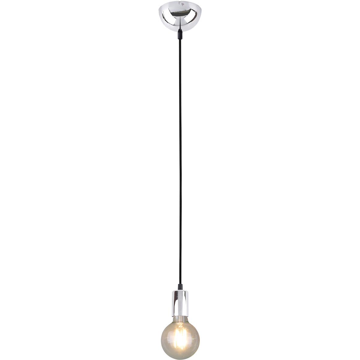 LED Hanglamp Hangverlichting Trion Cardino E27 Fitting 1-lichts Rond Glans Chroom Aluminium