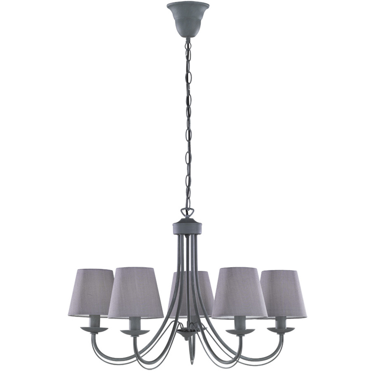 LED Hanglamp - Hangverlichting - Trion Citra - E14 Fitting - 5-lichts - Rond - Beton - Aluminium