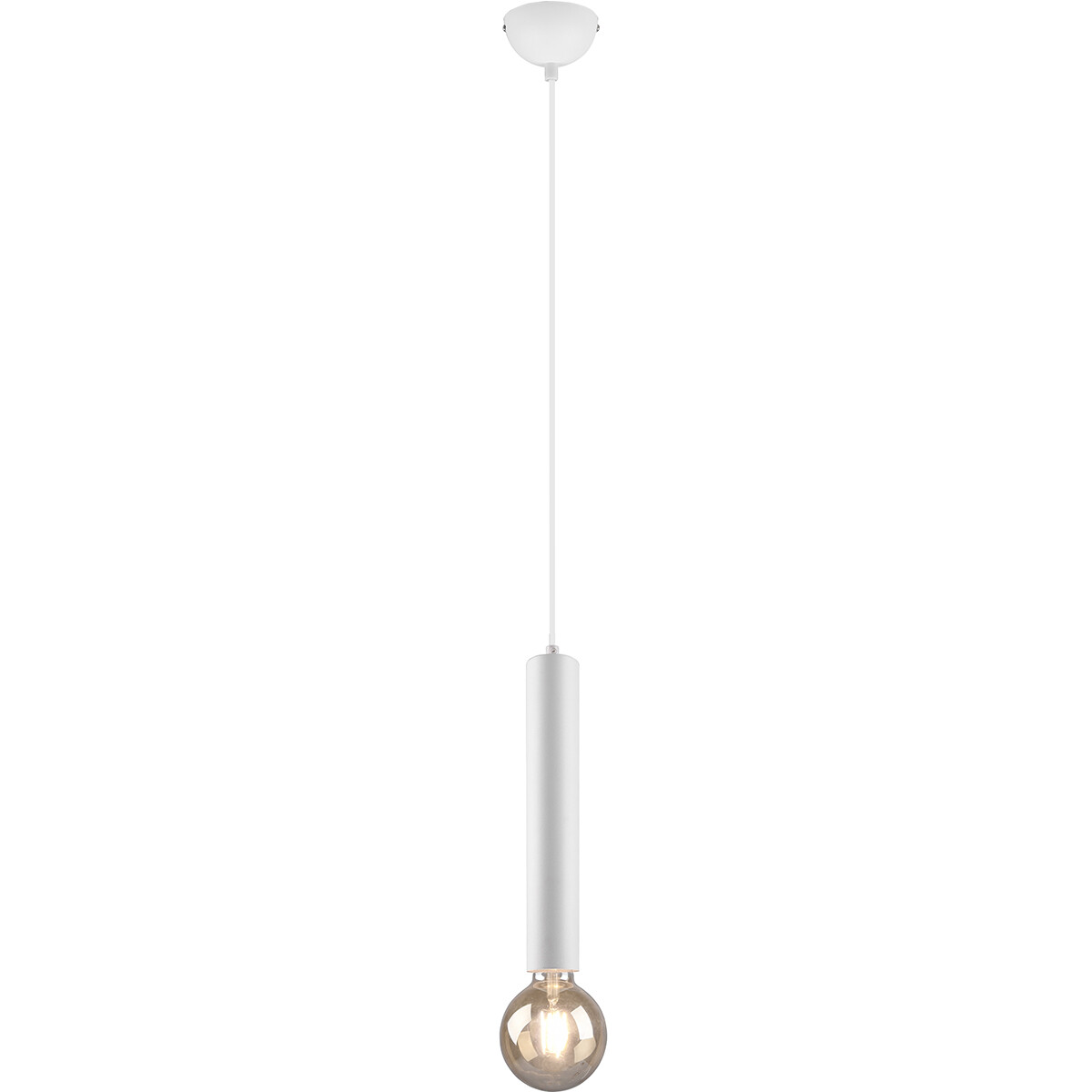 LED Hanglamp - Hangverlichting - Trion Claro - E27 Fitting - 1-lichts - Rond - Mat Wit - Aluminium