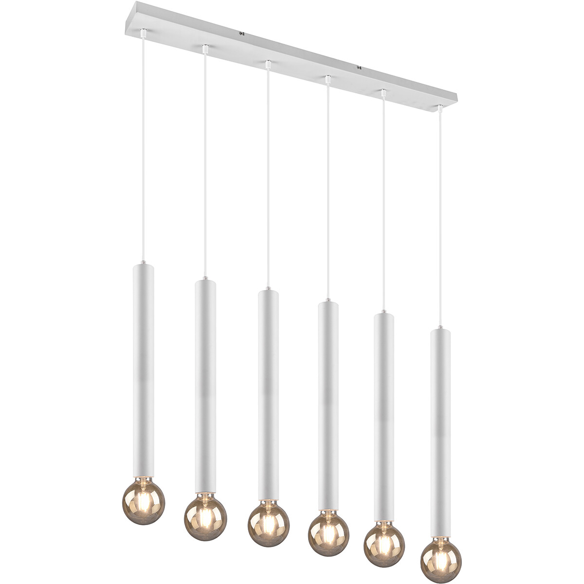 LED Hanglamp - Hangverlichting - Trion Claro - E27 Fitting - 6-lichts - Rond - Mat Wit - Aluminium product afbeelding