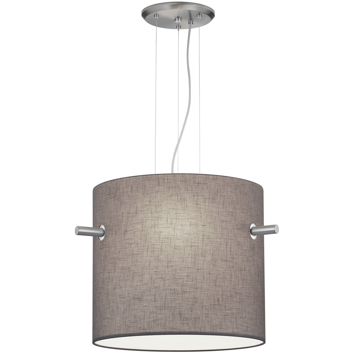 LED Hanglamp - Hangverlichting - Trion Coleno - E27 Fitting - Rond - Mat Nikkel - Aluminium