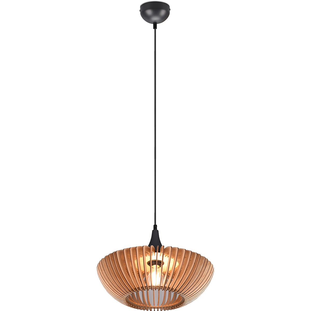 LED Hanglamp - Hangverlichting - Trion Colman - E27 Fitting - Rond - Mat Bruin - Aluminium