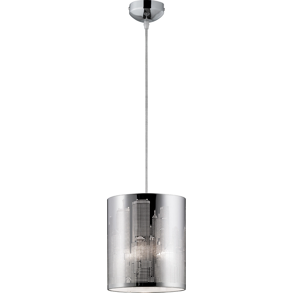 LED Hanglamp - Hangverlichting - Trion Cotin - E27 Fitting - Rond - Mat Wit - Aluminium