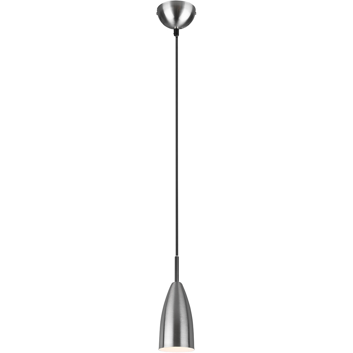 LED Hanglamp Hangverlichting Trion Farona E14 Fitting 1-lichts Rond Mat Nikkel Aluminium