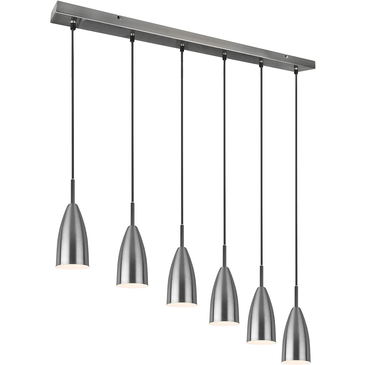 LED Hanglamp - Hangverlichting - Trion Farona - E14 Fitting - 6-lichts - Rond - Mat Nikkel - Aluminium product afbeelding