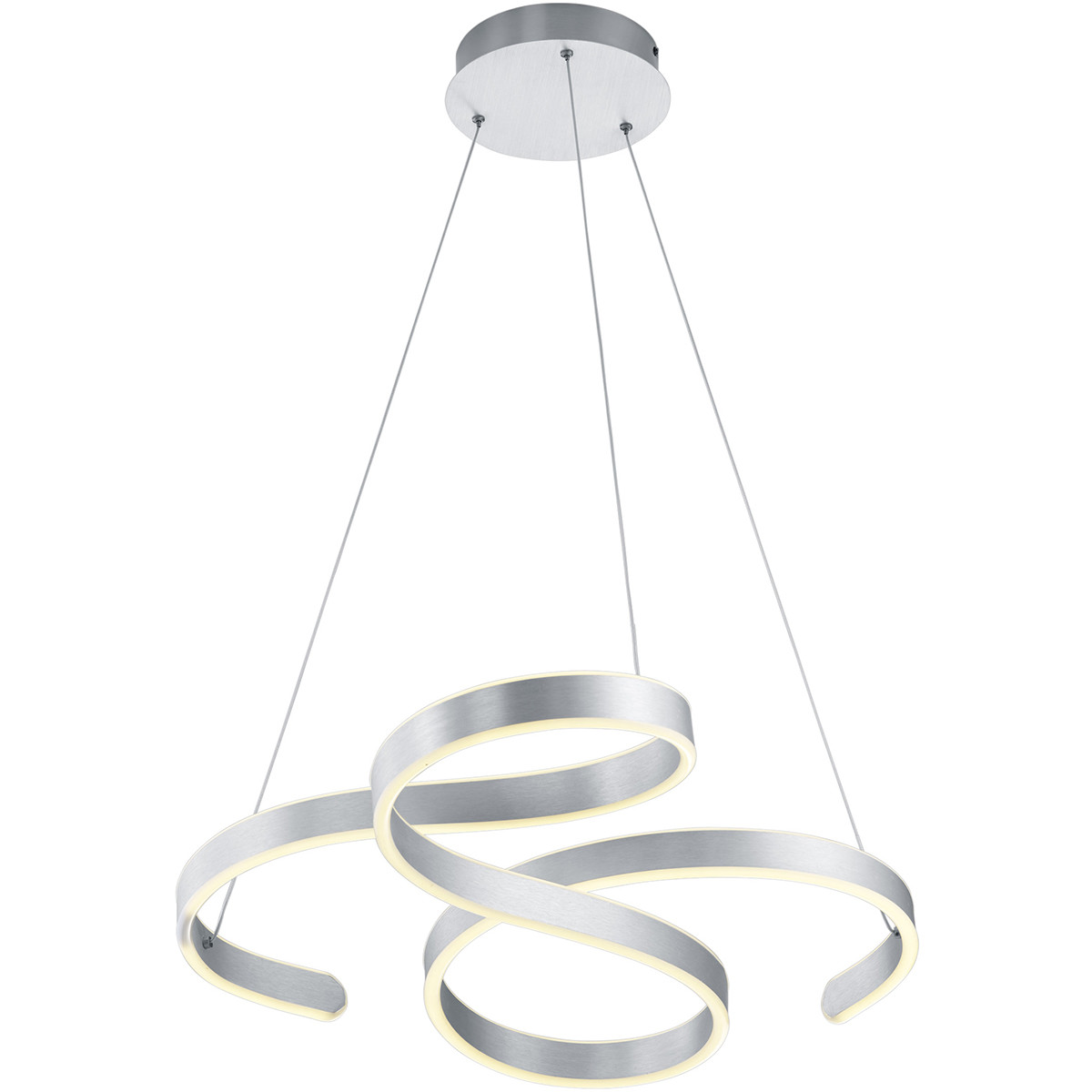 LED Hanglamp - Hangverlichting - Trion Frinco - 52W - Warm Wit 3000K - Dimbaar - Rond - Mat Grijs - Aluminium