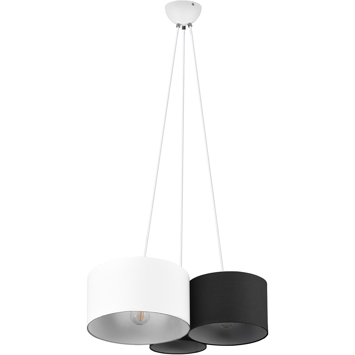 LED Hanglamp Hangverlichting Trion Hotia E27 Fitting 3-lichts Rond Meerkleurig Textiel