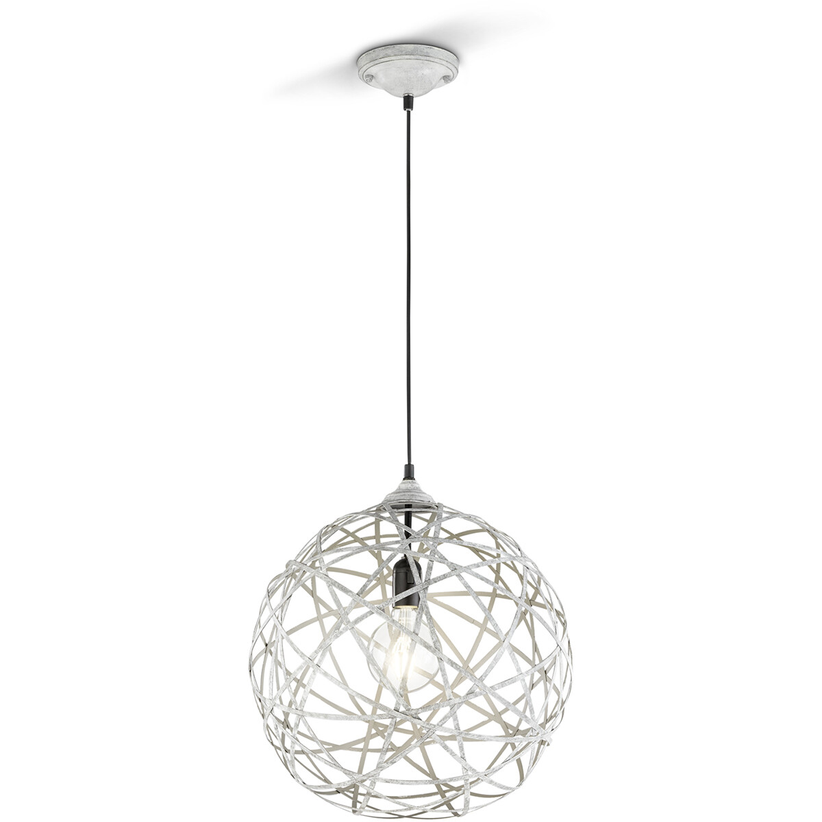 LED Hanglamp - Hangverlichting - Trion Jica - E27 Fitting - Rond - Antiek Grijs - Aluminium