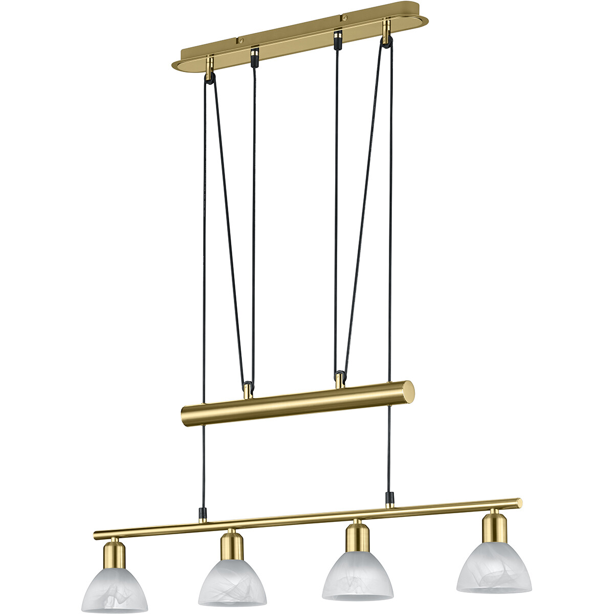 LED Hanglamp - Hangverlichting - Trion Levino - E14 Fitting - Warm Wit 3000K - 4-lichts - Rechthoek - Mat Goud - Aluminium product afbeelding