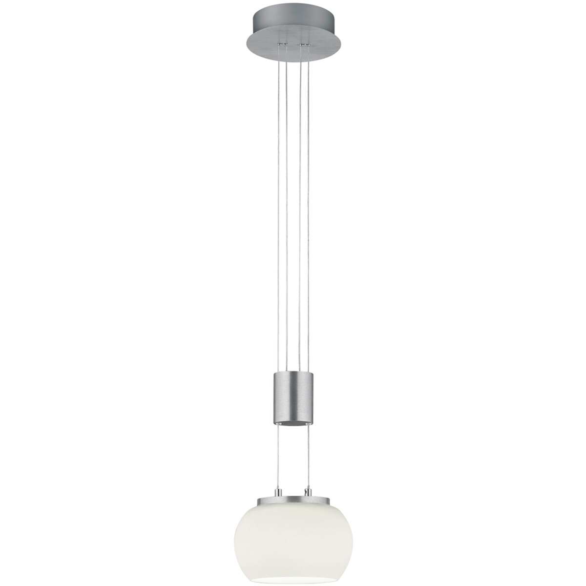 LED Hanglamp Hangverlichting Trion Maliba 8W 1-lichts Warm Wit 3000K Dimbaar Rond Mat Nikkel Alumini
