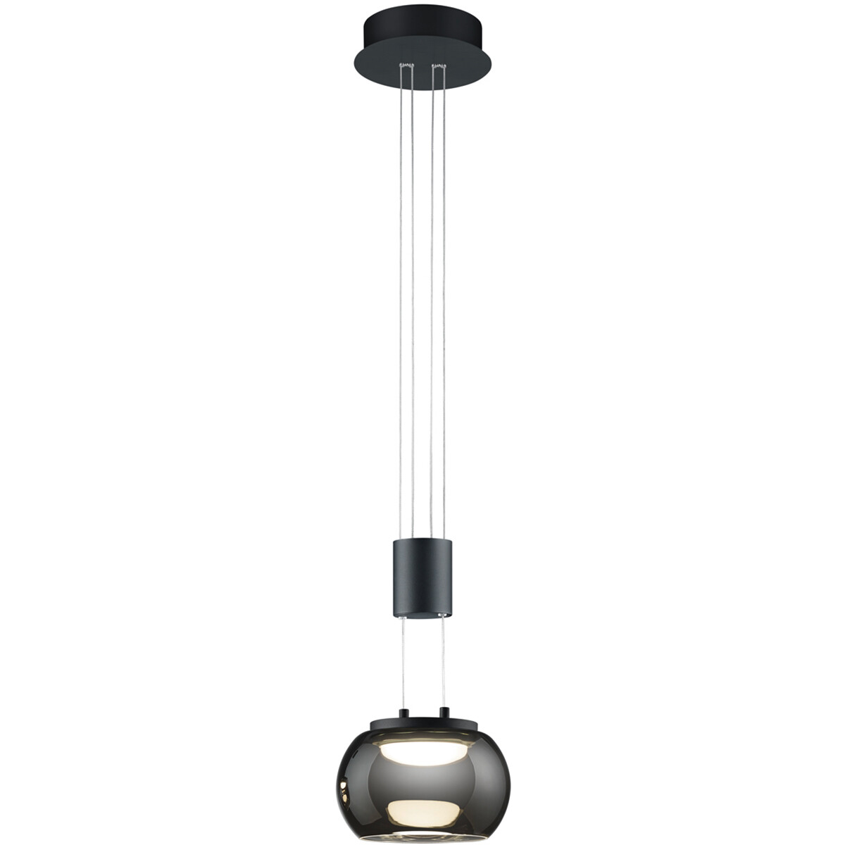 LED Hanglamp Hangverlichting Trion Maliba 8W 1-lichts Warm Wit 3000K Dimbaar Rond Mat Zwart Aluminiu
