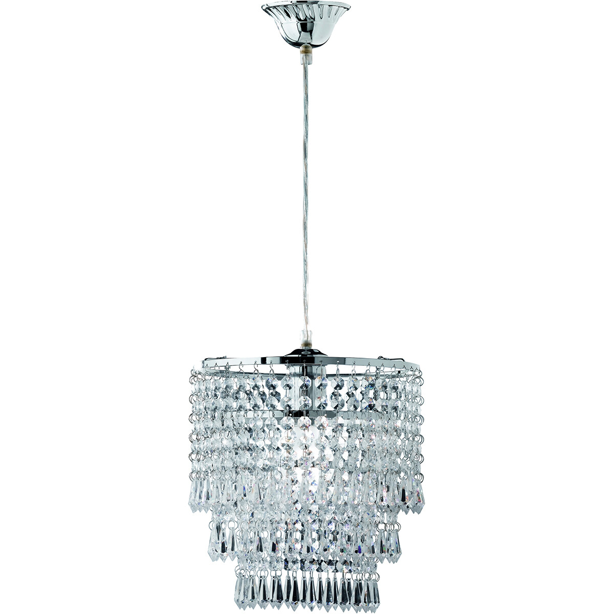 LED Hanglamp Hangverlichting Trion Oranta E27 Fitting 1-lichts Rond Mat Chroom Aluminium