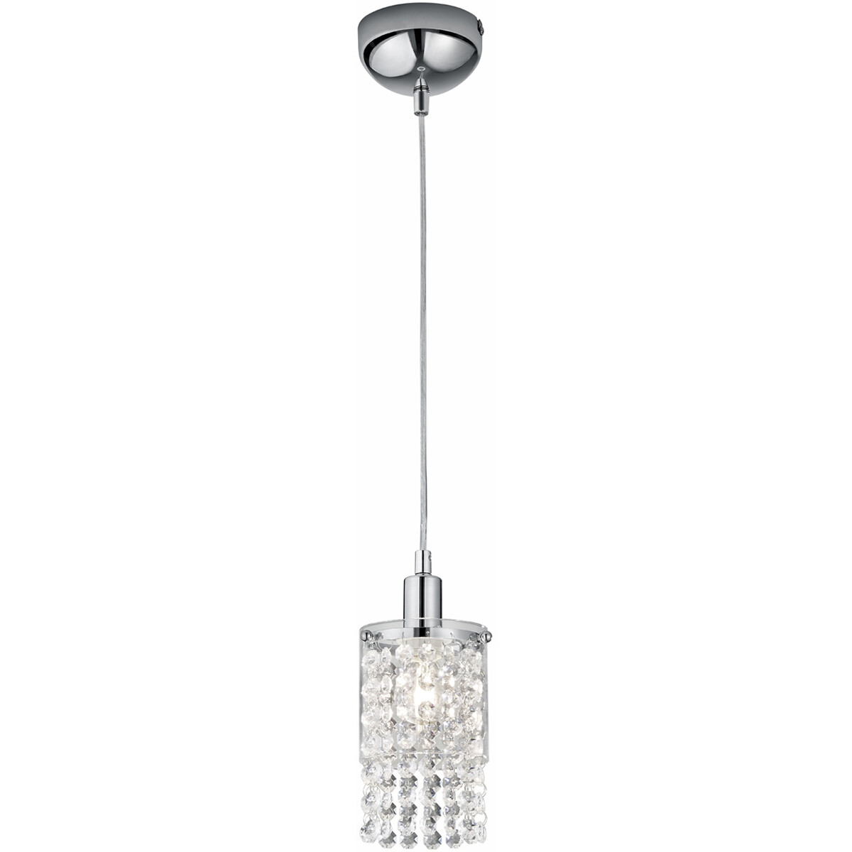 LED Hanglamp Hangverlichting Trion Pocino E14 Fitting 1-lichts Rond Mat Chroom Aluminium