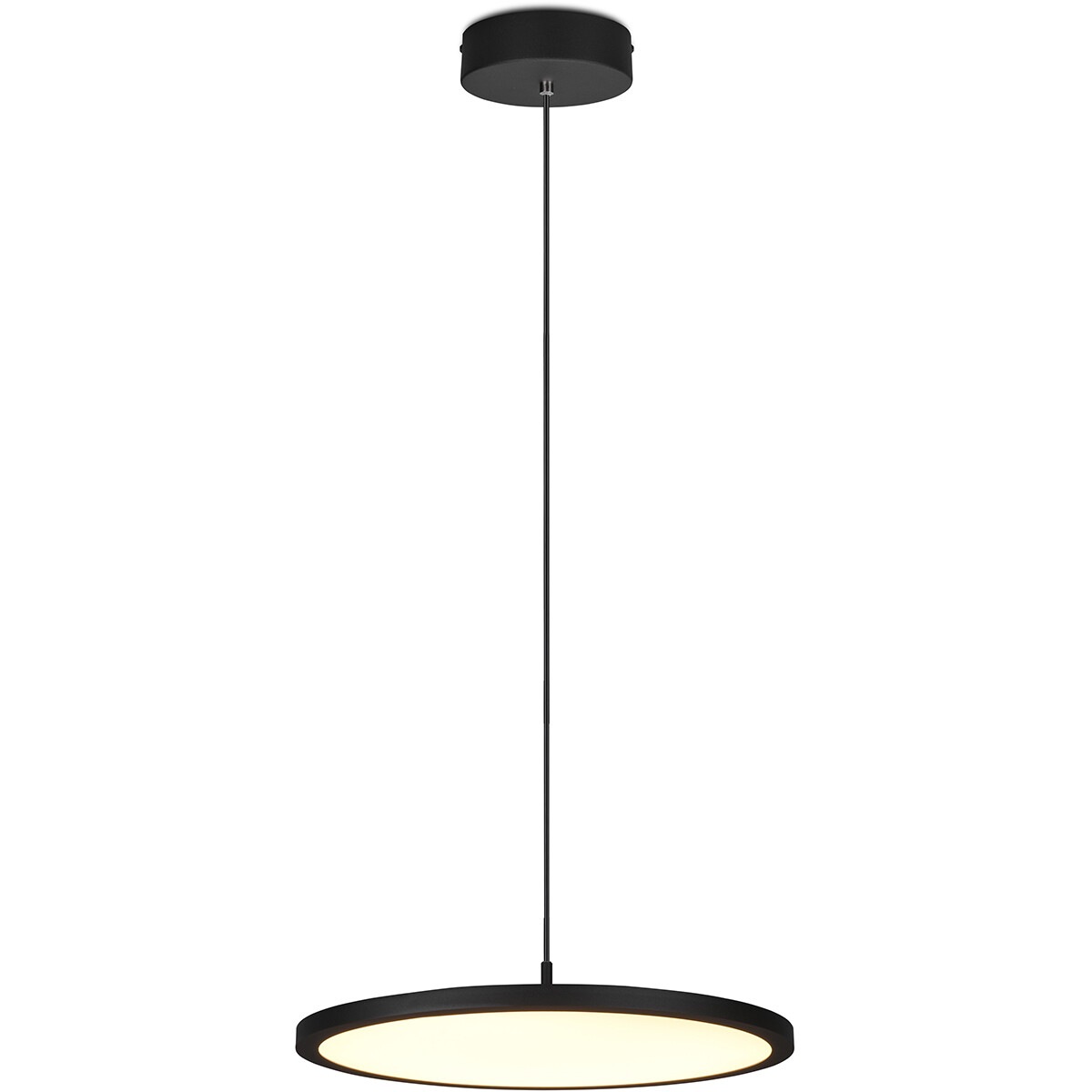 LED Hanglamp - Hangverlichting - Trion Trula - 29W - Warm Wit 3000K - Dimbaar - Rond - Mat Zwart - A