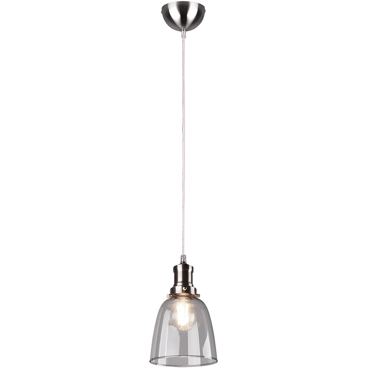 LED Hanglamp Hangverlichting Trion Vito E27 Fitting Rond Mat Nikkel Aluminium
