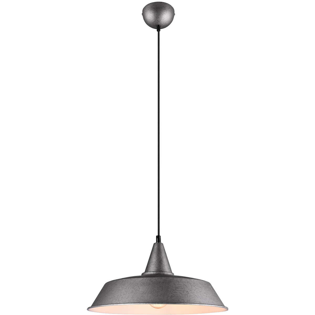 LED Hanglamp Hangverlichting Trion Wolta E27 Fitting 1-lichts Rond Antiek Nikkel Aluminium