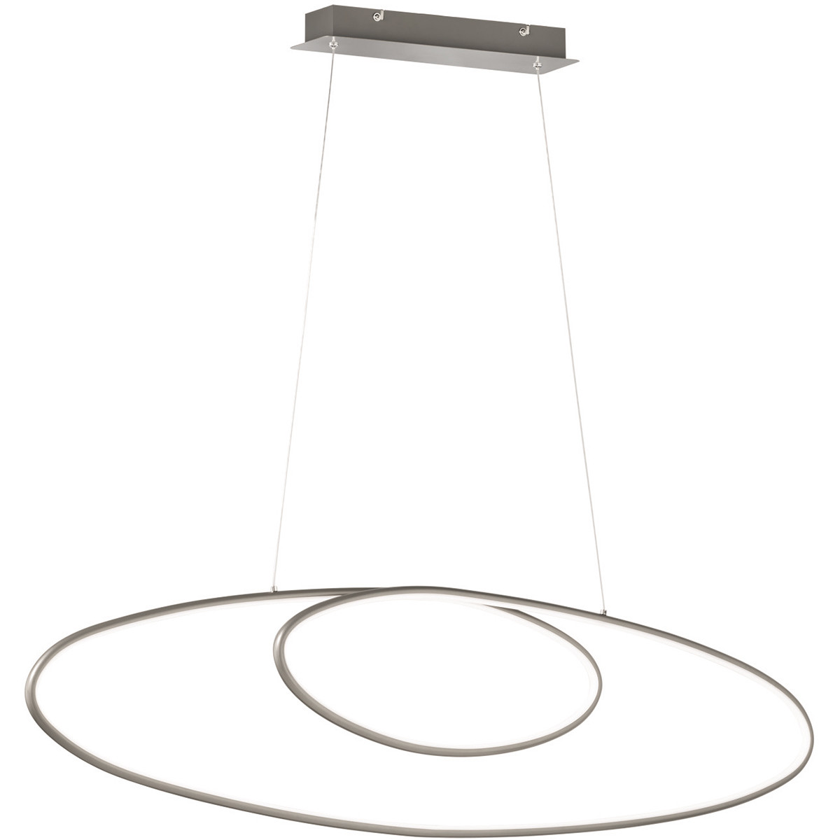 LED Hanglamp - Trion Avinus - 35W - Warm Wit 3000K - Dimbaar - Ovaal - Mat Nikkel - Aluminium