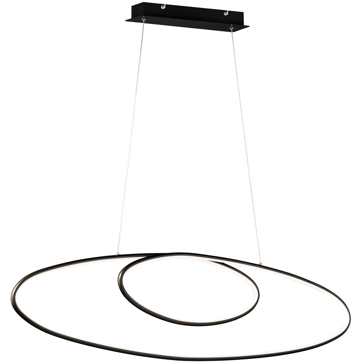 LED Hanglamp - Trion Avinus - 35W - Warm Wit 3000K - Dimbaar - Ovaal - Mat Zwart - Aluminium product afbeelding