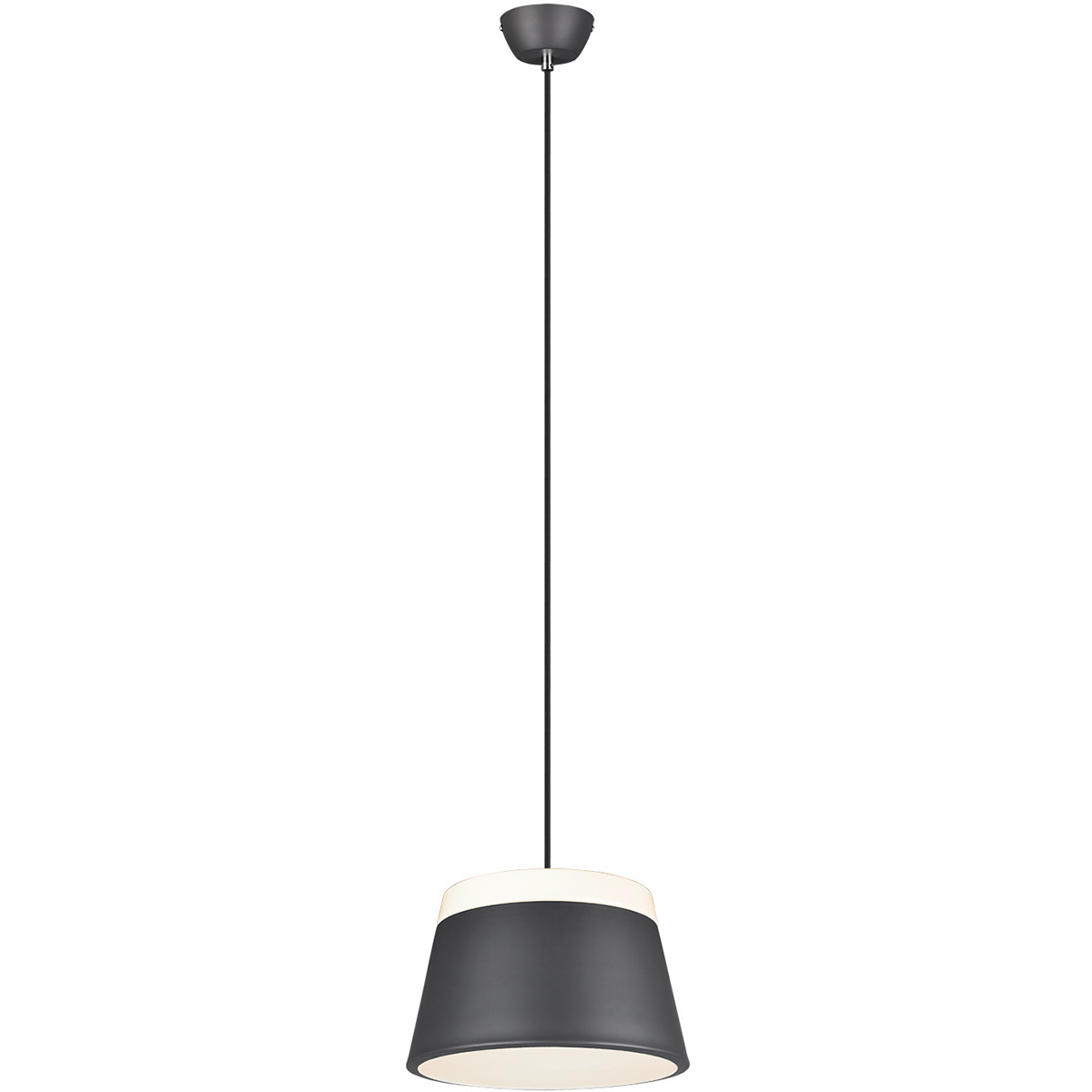 LED Hanglamp - Trion Barnaness - E27 Fitting - 2-lichts - Rond - Mat Zwart - Aluminium