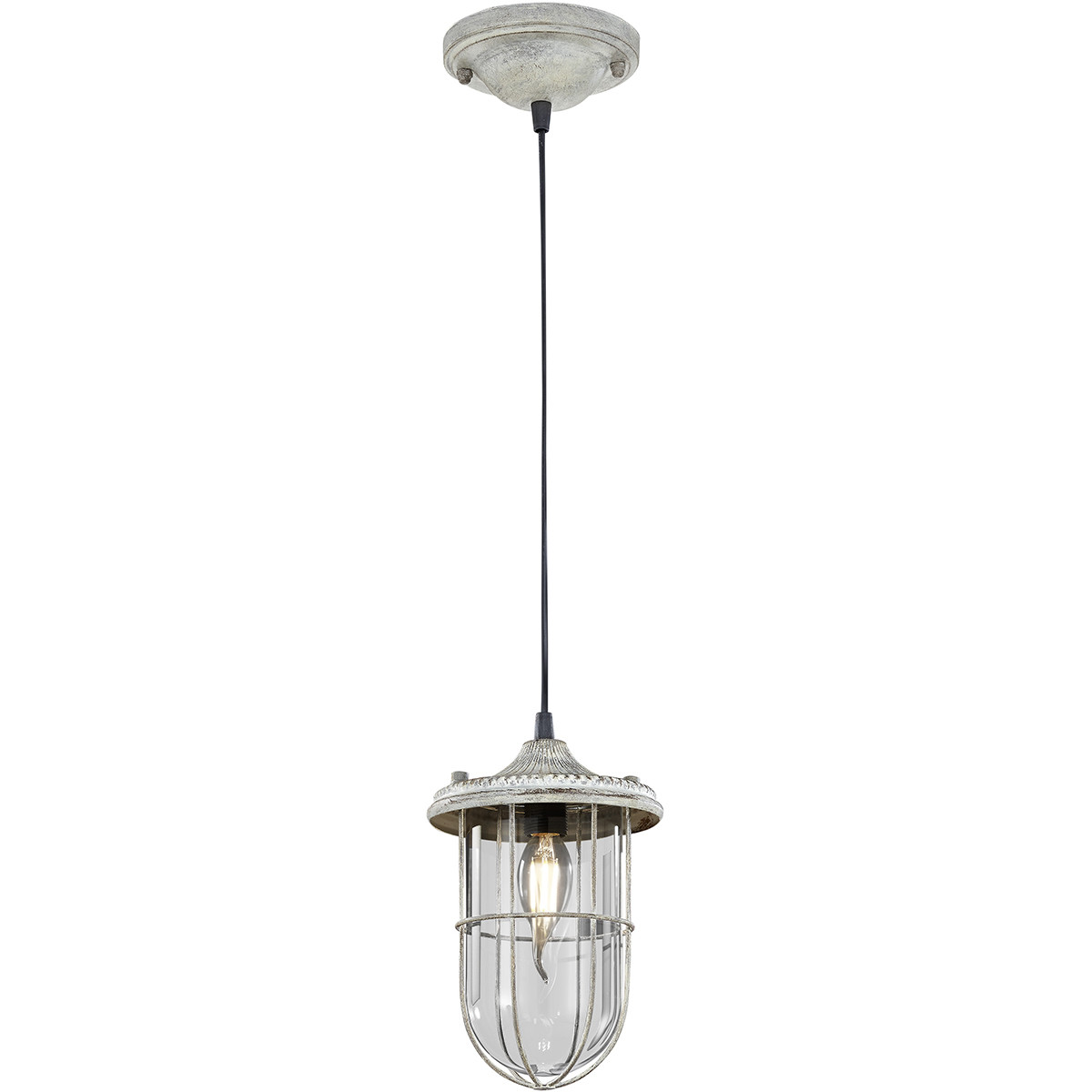 LED Hanglamp - Trion Brinity - E14 Fitting - Rond - Antiek Grijs - Aluminium