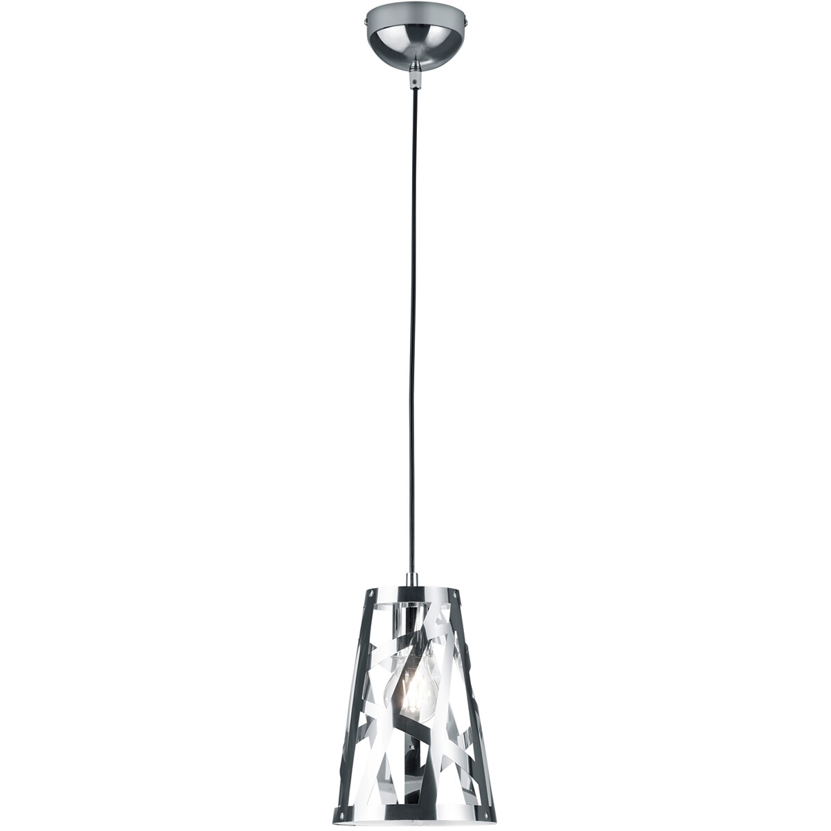 LED Hanglamp - Trion Carlan - E27 Fitting - 1-lichts - Rond - Mat Chroom - Aluminium