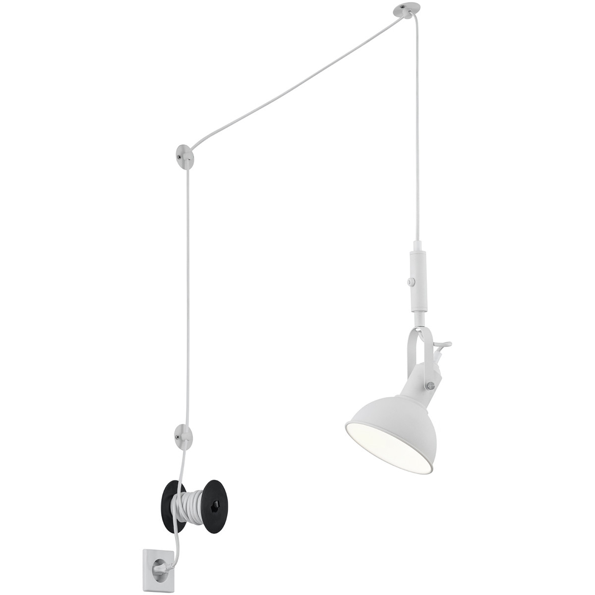 LED Hanglamp - Trion Corloni - E14 Fitting - Rond - Mat Wit - Aluminium