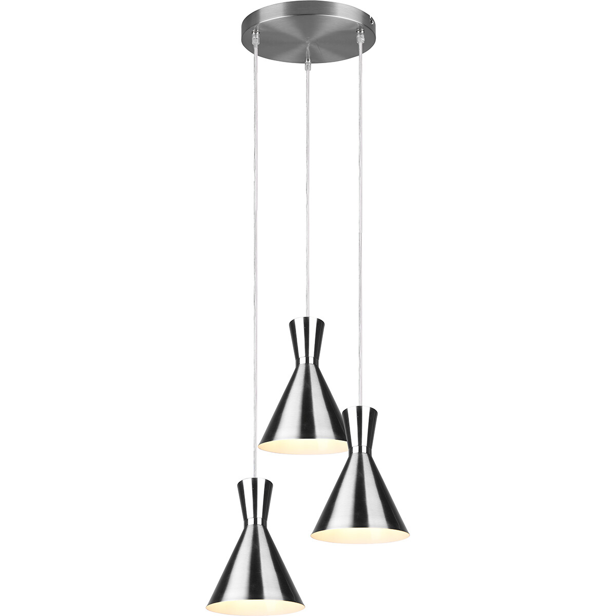 LED Hanglamp - Trion Ewomi - E27 Fitting - 3-lichts - Rond - Mat Nikkel - Aluminium product afbeelding