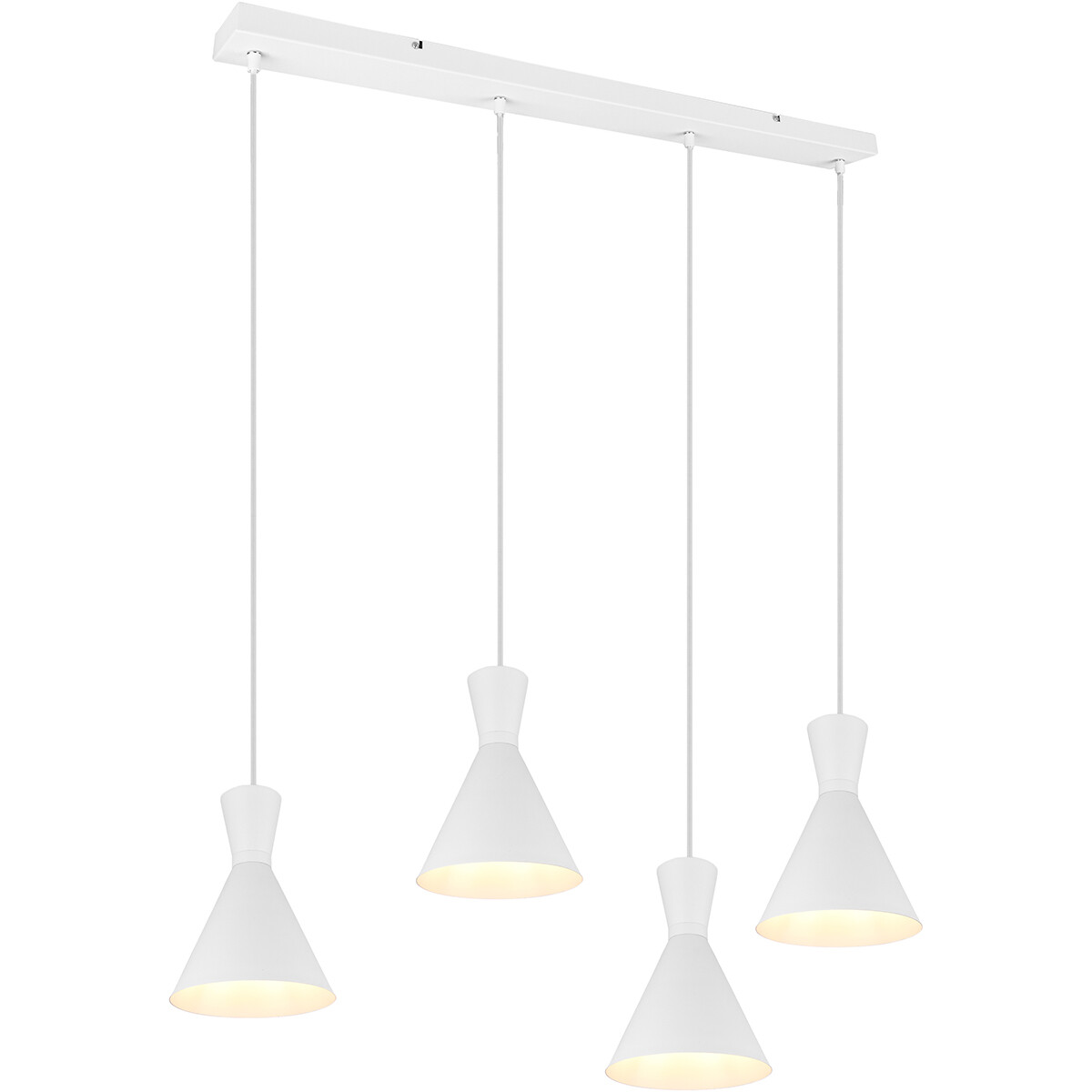 LED Hanglamp Trion Ewomi E27 Fitting 4-lichts Rechthoek Mat Wit Aluminium