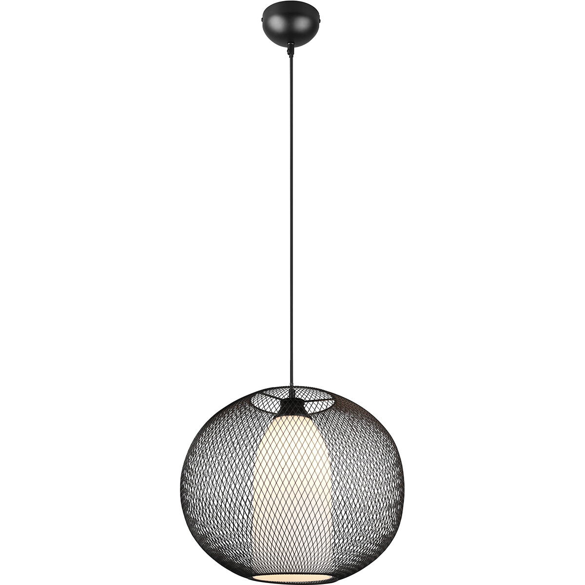 LED Hanglamp - Trion Filtran - E27 Fitting - 1-lichts - Rond - Mat Zwart - Aluminium