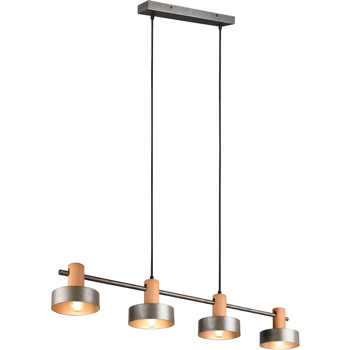 LED Hanglamp - Trion Giyon - E14 Fitting - 4-lichts - Rechthoek - Mat Nikkel - Aluminium