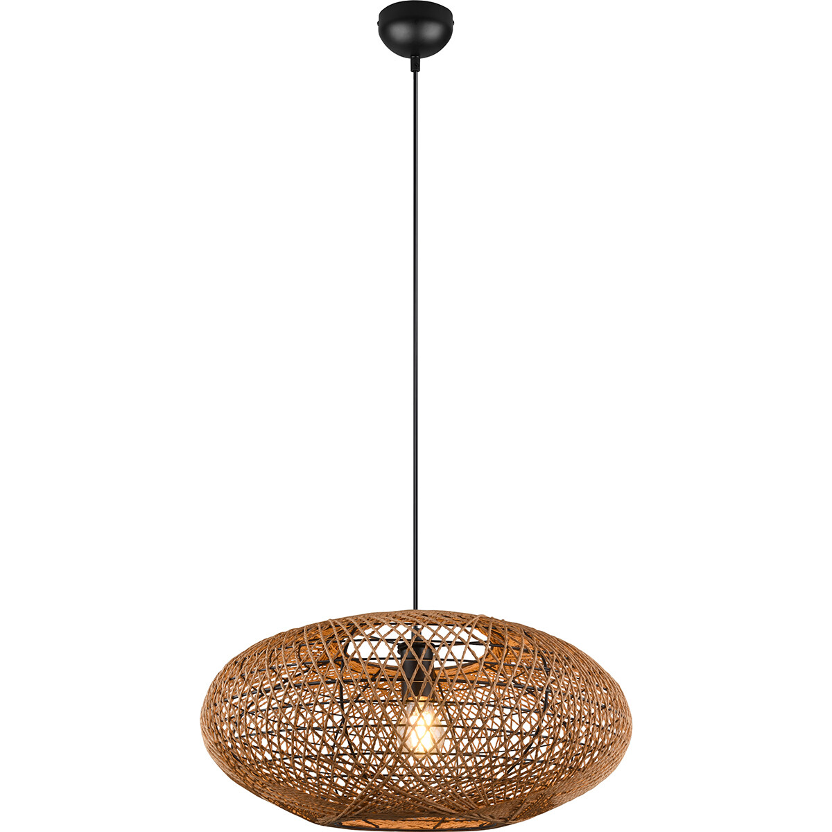 LED Hanglamp - Trion Hetra - E27 Fitting - 1-lichts - Rond - Mat Zwart - Aluminium product afbeelding