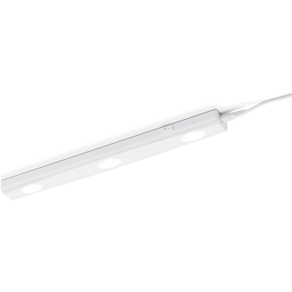 LED Keukenkast Verlichting - Trion Arigany - 3W - Koppelbaar - Warm Wit 3000K - 3-lichts - Rechthoek