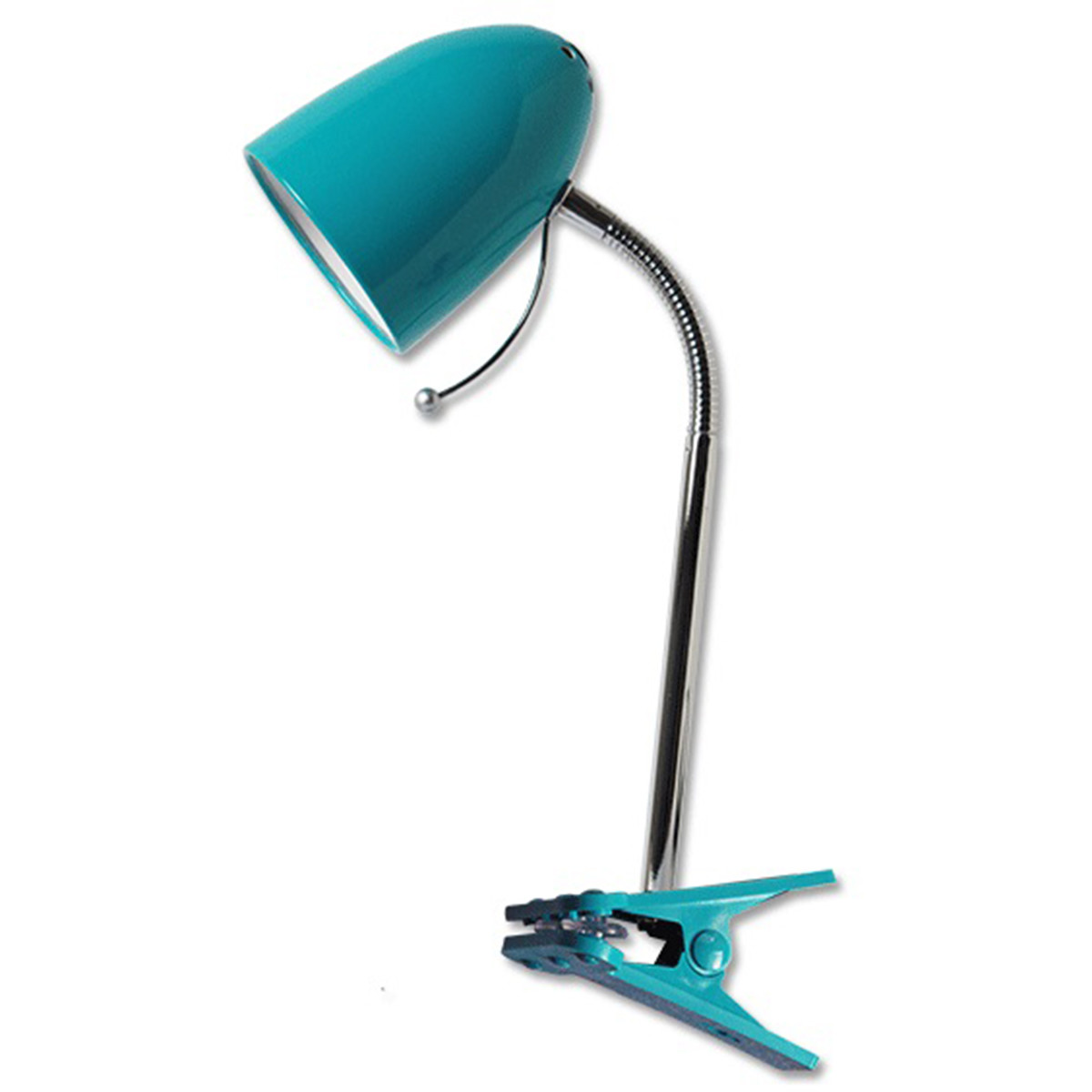 LED Klemlamp Aigi Wony E27 Fitting Flexibele Arm Rond Glans Blauw