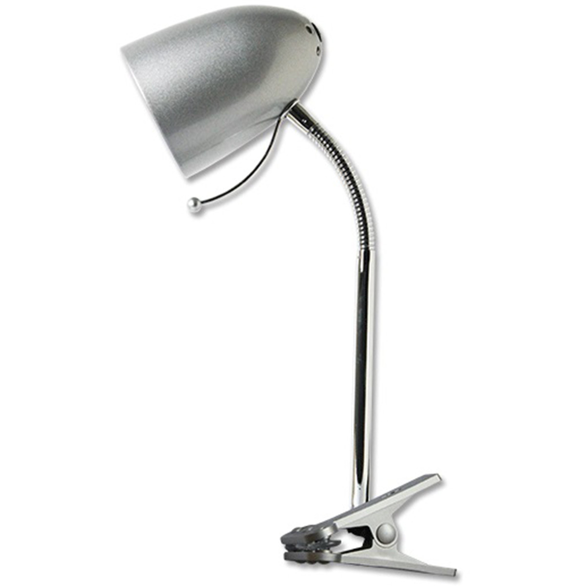 LED Klemlamp Aigi Wony E27 Fitting Flexibele Arm Rond Glans Zilver