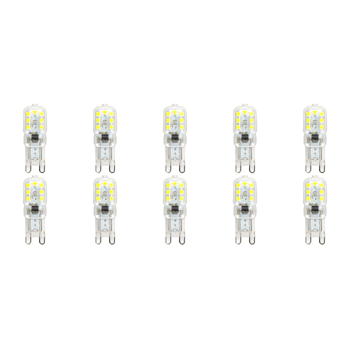 LED Lamp 10 Pack - Aigi Yvona - G9 Fitting - 2.5W - Helder/Koud Wit 6500K - Mat Wit - Kunststof