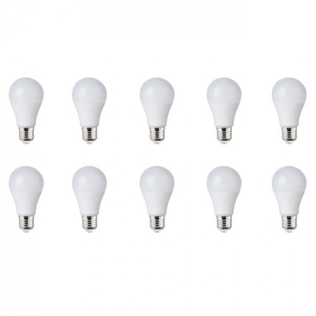 LED Lamp 10 Pack - E27 Fitting - 12W - Helder/Koud Wit 6400K