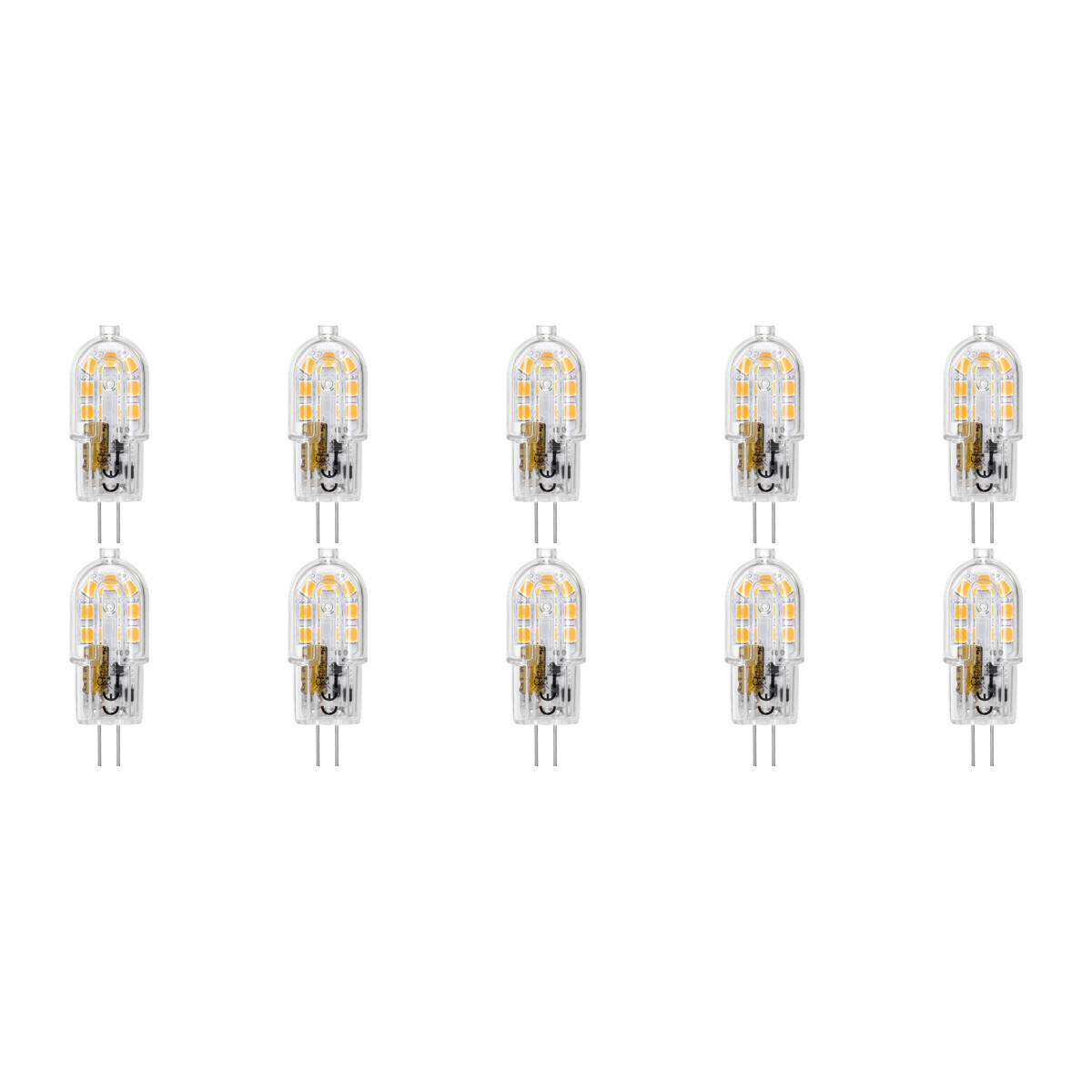 LED Lamp 10 Pack G4 Fitting Dimbaar 2W Helder-Koud Wit 6000K Transparant | Vervangt 20W