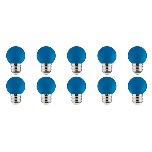 LED Lamp 10 Pack Romba Blauw Gekleurd E27 Fitting 1W