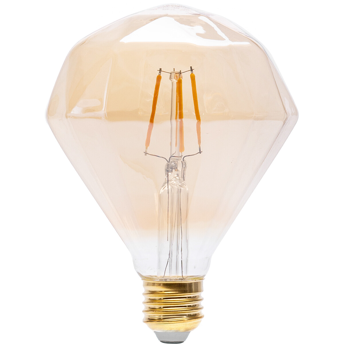 LED Lamp - Aigi Glow Diamond - E27 Fitting - 4W - Warm Wit 1800K - Amber