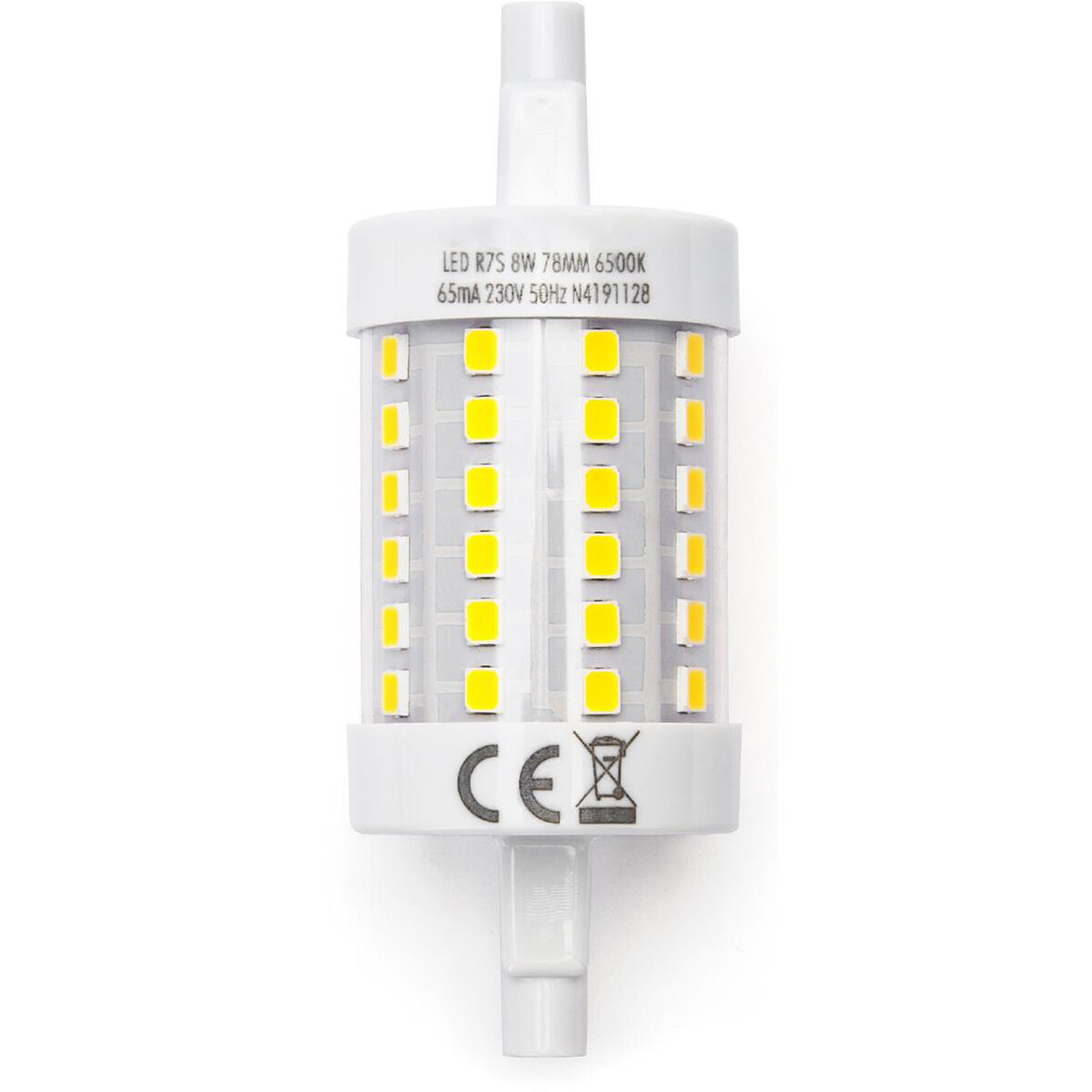 LED Lamp - Aigi Trunka - R7S Fitting - 8W - Helder/Koud Wit 6500K - Glas