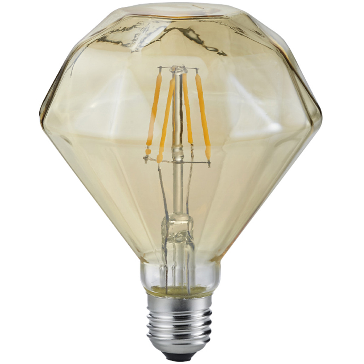 LED Lamp Filament Trion Dimano E27 Fitting 4W Warm Wit 2700K Amber Aluminium