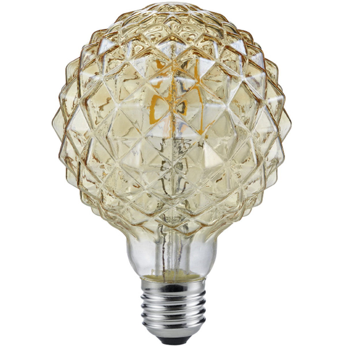 LED Lamp Filament Trion Globin E27 Fitting 4W Warm Wit 2700K Amber Aluminium