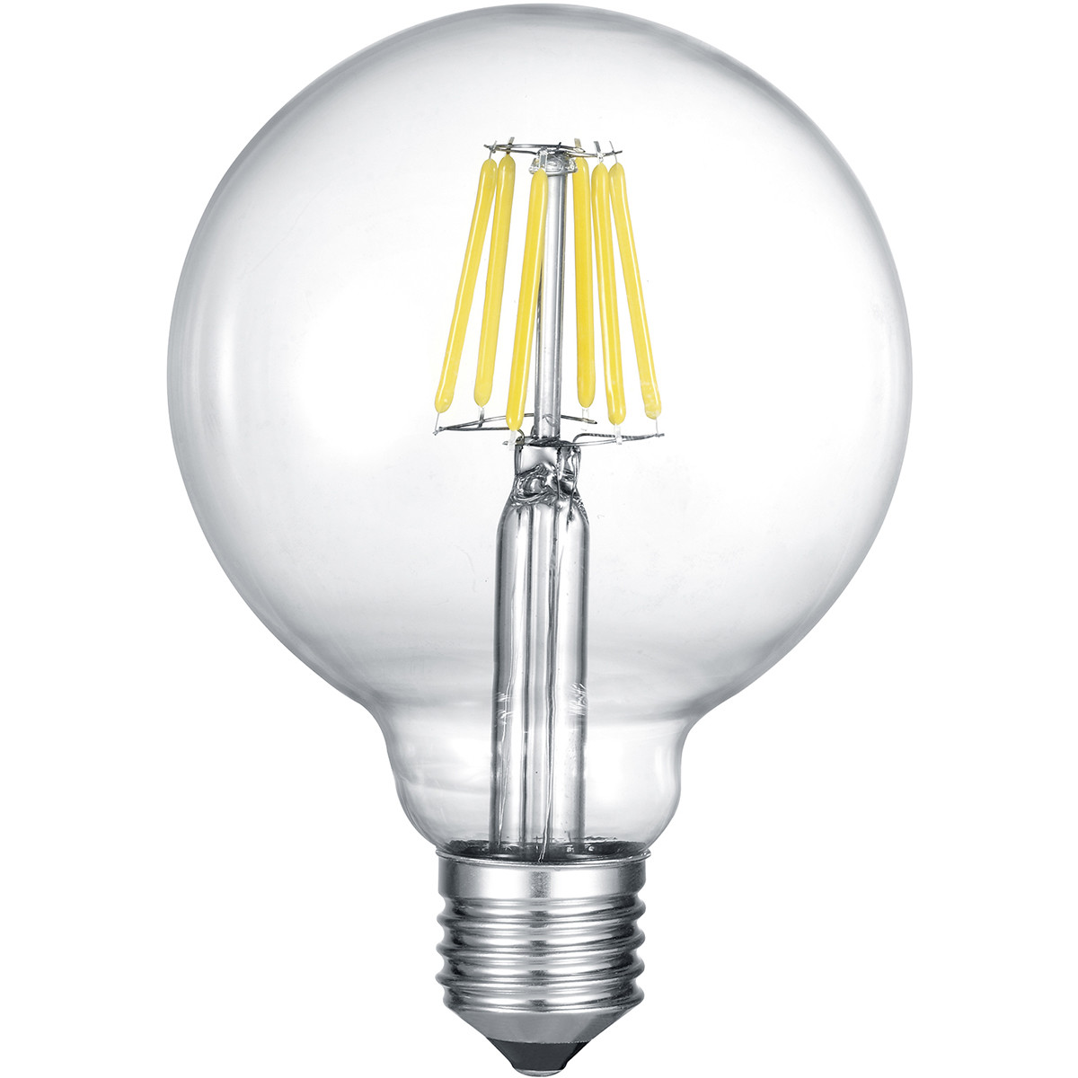 LED Lamp Filament Trion Globin E27 Fitting 8W Warm Wit 2700K Transparent Helder Glas